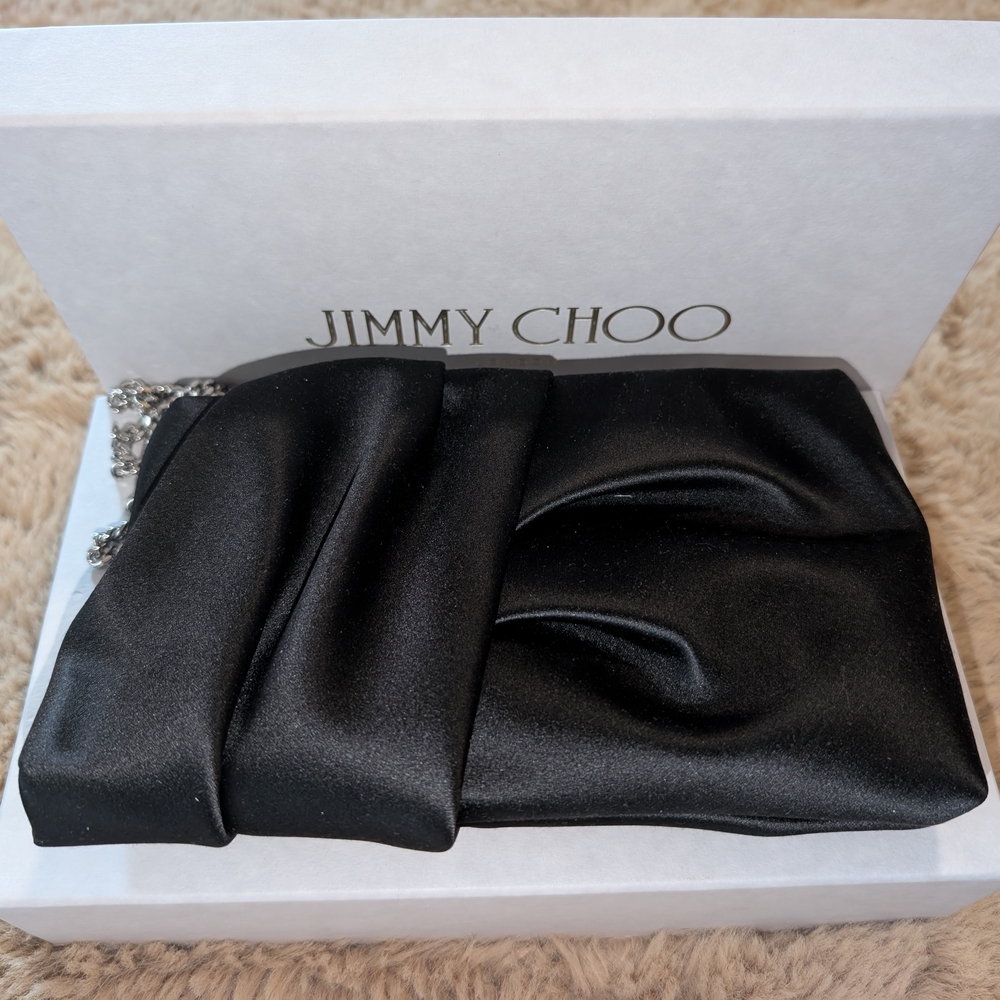 Jimmy Choo Black Satin Clutch